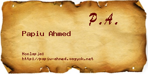 Papiu Ahmed névjegykártya